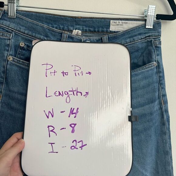 Rag & Bone Women's Fringe Hem Paint Stroke Denim Skinny Jeans Blue Size 25 - Picture 12 of 12